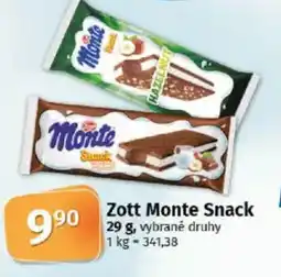 COOP TIP Zott Monte Snack nabídka