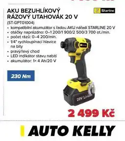 Auto Kelly Aku bezuhlíkový rázový utahovák 20 v nabídka