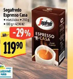 Albert Segafredo espresso casa mletá káva nabídka