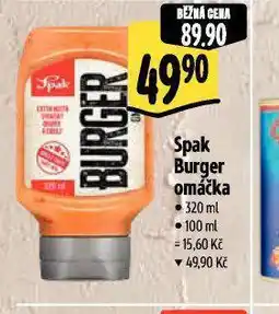 Albert Spak burger omáčka nabídka