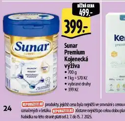 Albert Sunar premium kojenecká výživa nabídka