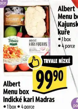Albert Albert menu indické kari madras nabídka