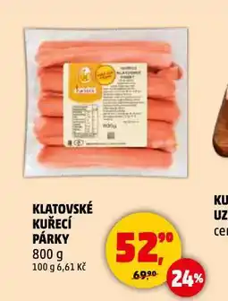 Penny Market Klatovské kuřecí párky nabídka
