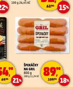 Penny Market Špekáčky na gril nabídka