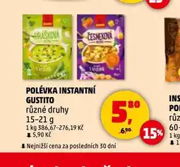 Penny Market Instantní polévka gustito nabídka