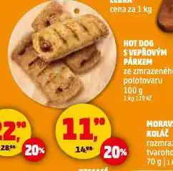 Hot dog s vepřovým párkem