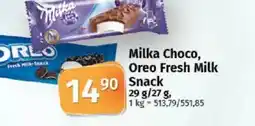 COOP TIP Milka Choco, Oreo Fresh Milk Snack nabídka