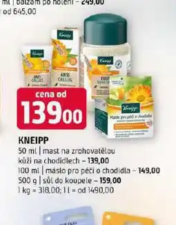 Terno Kneipp máslo na chodidla nabídka