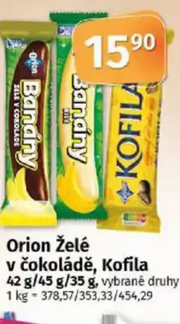 COOP TIP Orion Želé v čokoládě, Kofila nabídka