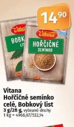 COOP TIP Vitana Hořčičné semínko celé, Bobkový list nabídka