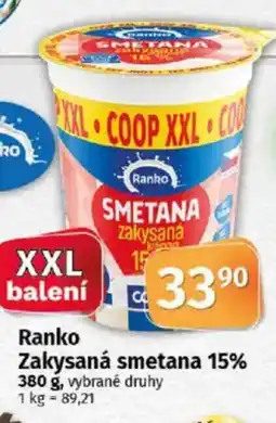 COOP TIP Ranko Zakysaná smetana 15% nabídka