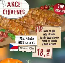 Maso Třebovle Mar. žebírka ribs na medu nabídka
