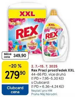 Tesco Rex Prací prostředek XXL, 44-66 PD, více druhů nabídka