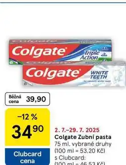 Tesco Colgate Triple Action Zubní pasta, 75 ml nabídka