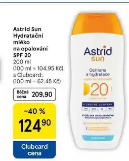 Tesco Astrid Sun Hydratační mléko na opalování SPF 20, 200 ml nabídka