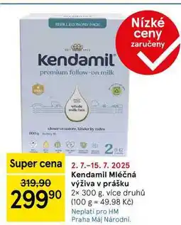 Tesco Kendamil Mléčná výživa v prášku, 2x 300 g nabídka