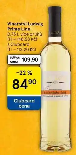 Tesco Vinařství Ludwig Prime Line, 0,75 l, více druhů nabídka