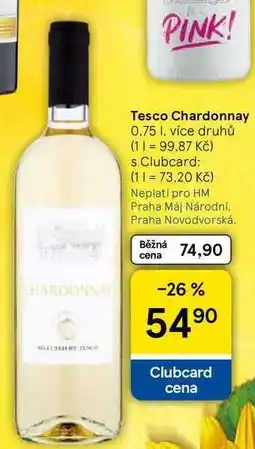 Tesco Tesco Chardonnay, 0.75 l, více druhů nabídka
