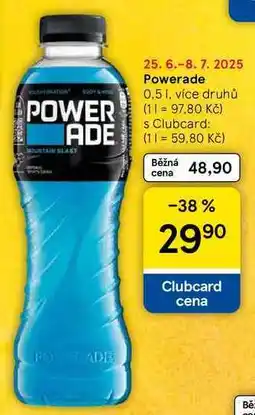 Tesco Powerade, více druhů, 0.5 l nabídka