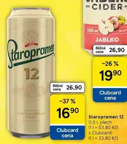 Tesco Staropramen 12, 0.5 l, plech nabídka