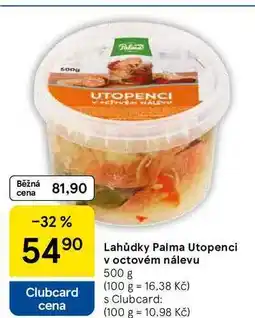Tesco Lahůdky Palma utopenci v octovém nálevu, 500 g nabídka
