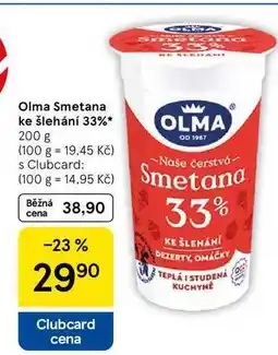 Tesco Olma Smetana ke šlehání 33%, 200 g nabídka