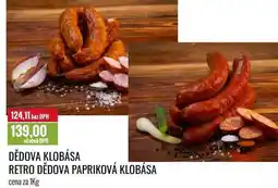 Ratio DĚDOVA KLOBÁSA RETRO DĚDOVA PAPRIKOVÁ KLOBÁSA cena za 1Kg nabídka