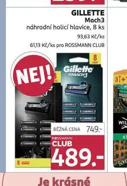Rossmann Gillette mach3 náhradní hlavice nabídka