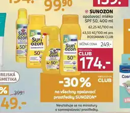Rossmann Sunozon opalovací mléko nabídka