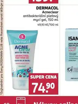 Rossmann Dermacol acneclear antibakteriální pleťový mycí gel nabídka