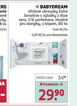 Rossmann Babydream dětské vlhčené ubrousky nabídka