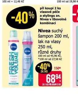 Teta Nivea suchý šampon, lak nabídka