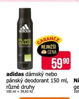 Teta Adidas deodorant nabídka