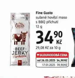 dm drogerie Fine gusto sušené hovězí maso nabídka