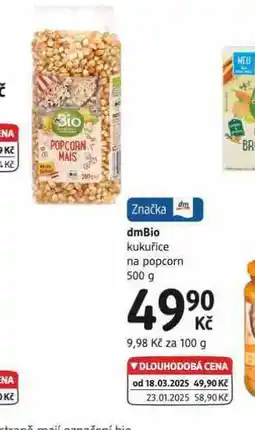 dm drogerie Dm bio kukuřice na popcorn nabídka