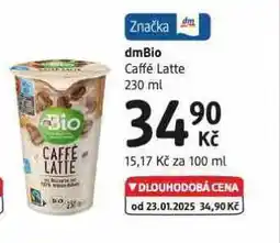 dm drogerie Dmbio caffé latte nabídka