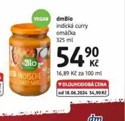 dm drogerie Dmbio indická curry omáčka nabídka