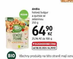 dm drogerie Dmbio hotový nulgur a quinoa se zeleninou nabídka