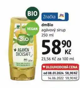dm drogerie Dmbio agávový sirup nabídka