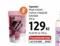 dm drogerie Topnatur müsli srdcem nabídka