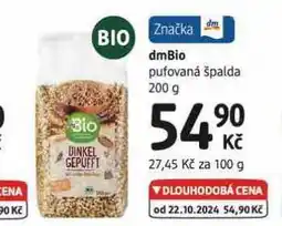 dm drogerie Dmbio pufovaná špalda nabídka