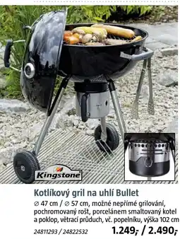 Bauhaus Kingstone Kotlíkový gril na uhlí Bullet nabídka