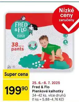 Tesco Fred & Flo Plenkové kalhotky, 34-42 ks, více druhů nabídka