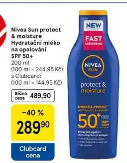 Tesco Nivea Sun protect & moisture Hydratační mléko na opalování SPF 50+, 200 ml nabídka