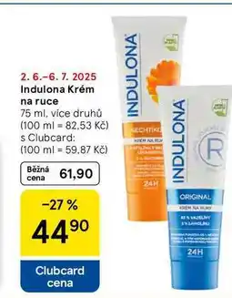 Tesco Indulona Krém na ruce, 75 ml, více druhů nabídka