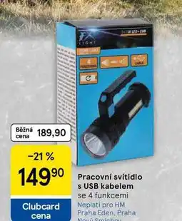 Tesco Pracovní svítidlo s USB kabelem, se 4 funkcemi nabídka