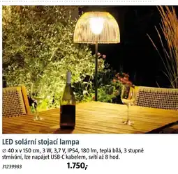 Bauhaus LED solární stojací lampa nabídka