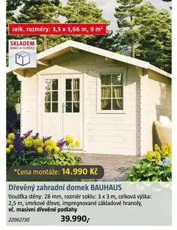 Bauhaus Dřevěný zahradní domek BAUHAUS nabídka