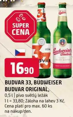 Terno Budweiser Budvar ležák pivo 0,5l nabídka