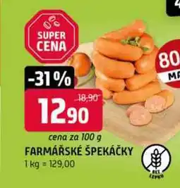 Terno Farmářské špekáčky 100g nabídka